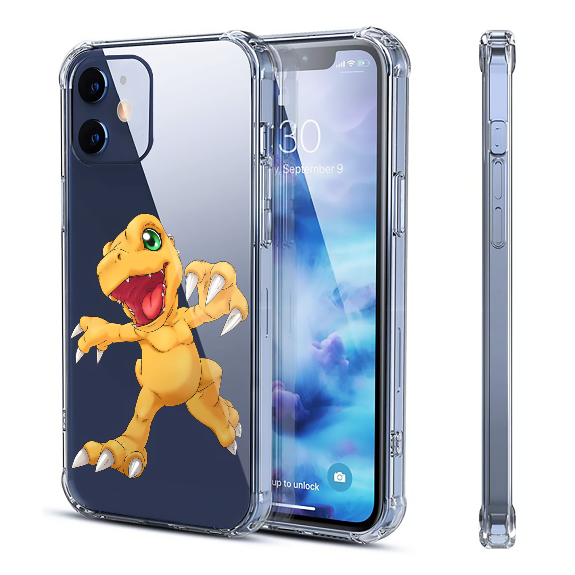 （画像用） Digimon デジタルモンスター/デジモン 【iPhone 12シリーズ対応】透明スマホケース（クリアソフトケース）